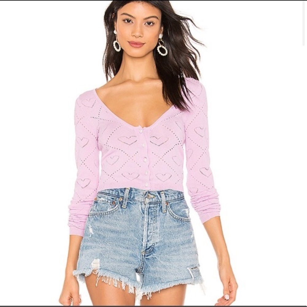 For Love and Lemons Mariah Hearts Cardigan